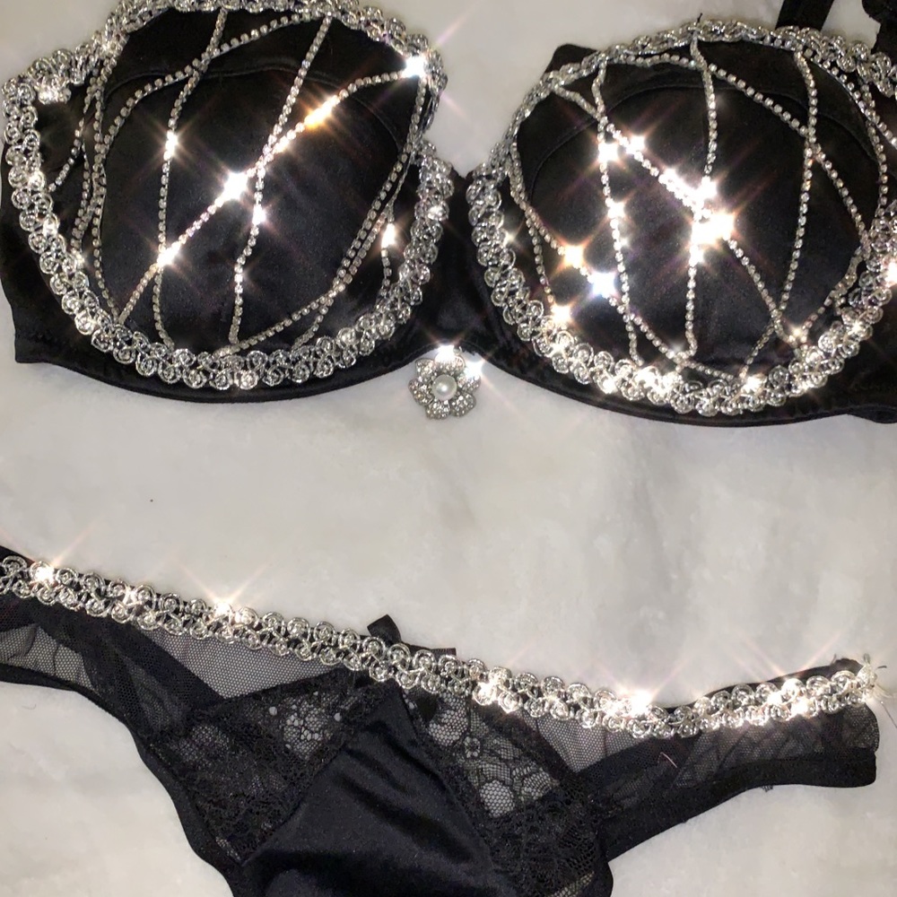 💎Custom made crystal VS Bra and Panty💎